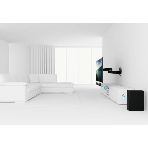 Vogel's SoundMount Next 8365 - Support TV avec Barre de Son et Caisson de Basses sans Fil - Noir
