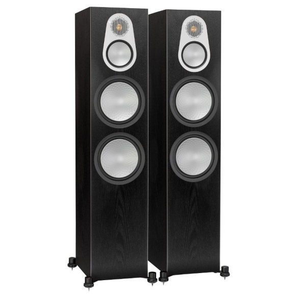Monitor Audio Silver 500 - Enceintes Colonnes - Bois Noir, Laquée Noire, Blanc Satiné, Walnut, Rosenut ou Bois Naturel