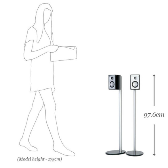 Alumni Stand - Pieds silver pour enceintes Mordaunt-Short Alumni 2 et 8