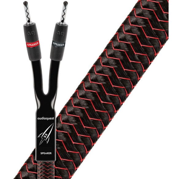 Audioquest Rocket 33 - Paire de câbles enceintes montés - 2m / 2,5m / 3m et plus
