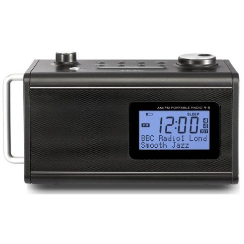 Teac R-5 - Radio Réveil Portable avec batterie Noir, Blanc ou Rouge