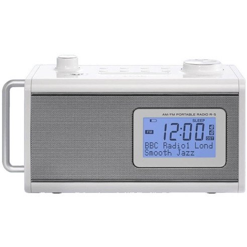 Teac R-5 - Radio Réveil Portable avec batterie Noir, Blanc ou Rouge
