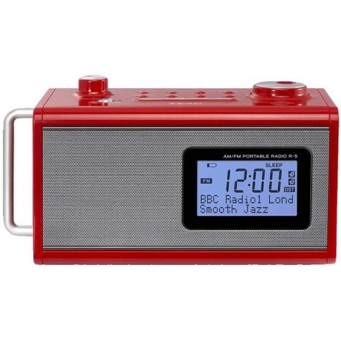 Teac R-5 - Radio Réveil Portable avec batterie Noir, Blanc ou Rouge