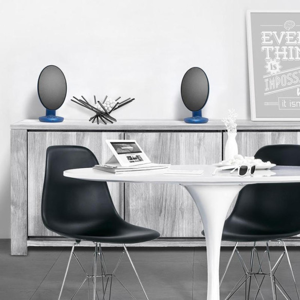 KEF EGG - Enceintes Sans Fil - Laqué Noir, Laqué Blanc ou Bleu
