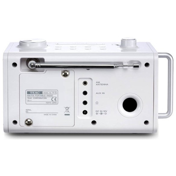 Teac R-5 - Radio Réveil Portable avec batterie Noir, Blanc ou Rouge
