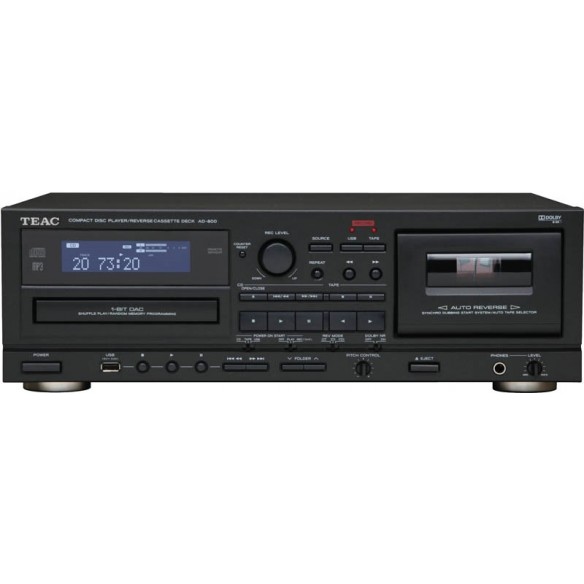 Teac AD-800 - Platine cassette K7 + Lecteur CD & USB noir