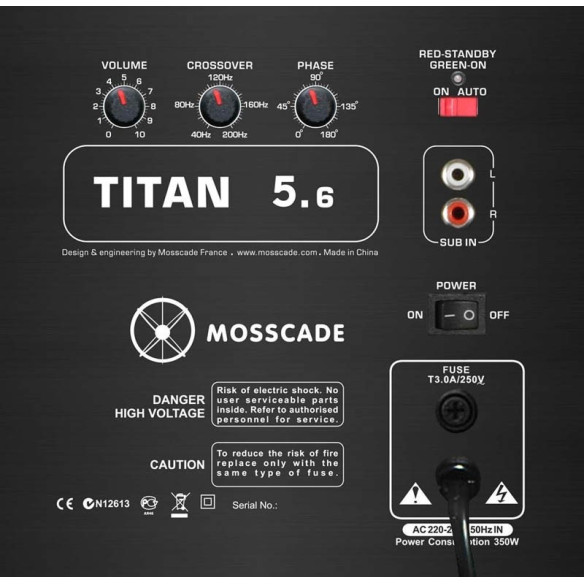 Mosscade Titan 5.6 - Caisson de basses Laqué noir