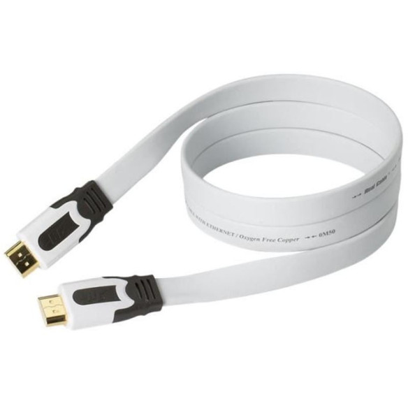 Real Cable HD-E Snow - Câble HDMI plat 5m Blanc