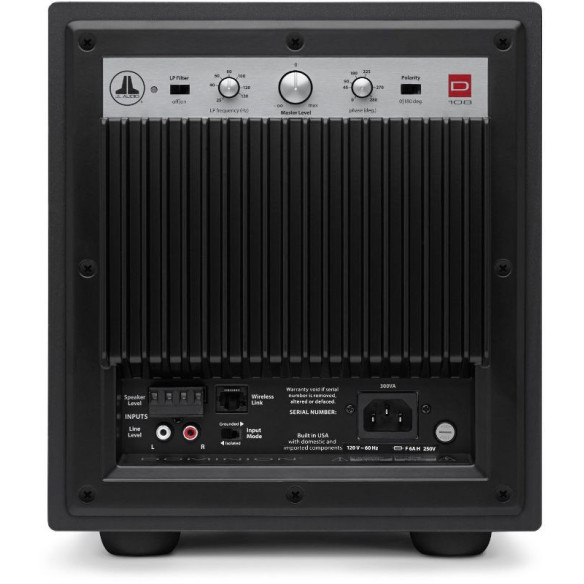 JL Audio Dominion D108 - Caisson de Basses - Bois Noir ou Laqué Noir