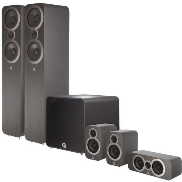 Q Acoustics Q3050i 5.1 Cinema Plus Pack - Pack 5.1 Colonnes - Noir, Blanc, Noyer ou Graphite