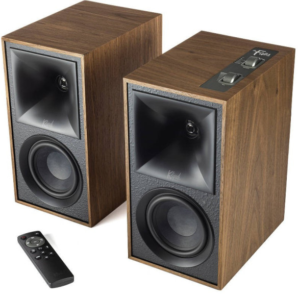 Klipsch The Fives - Enceintes Bibliothèques Sans Fil - Noir Mat ou Noyer