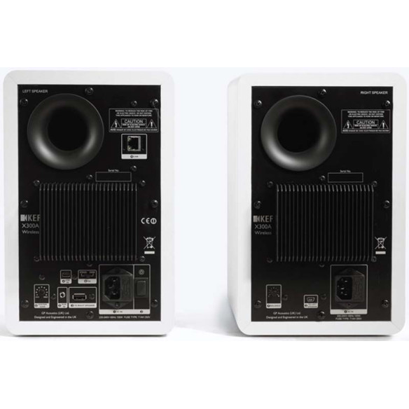 KEF X300A Wireless - Enceintes amplifiées sans fil Airplay, Wifi, DLNA Blanc ou Gris
