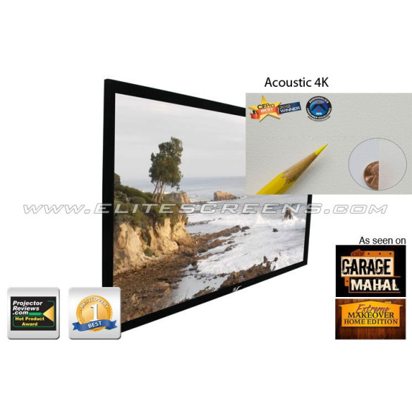 Elite Screens EZ Frame 21:9 Cinemascope A4K AcousticPro - Écran de Projection Fixe Transonore - Noir