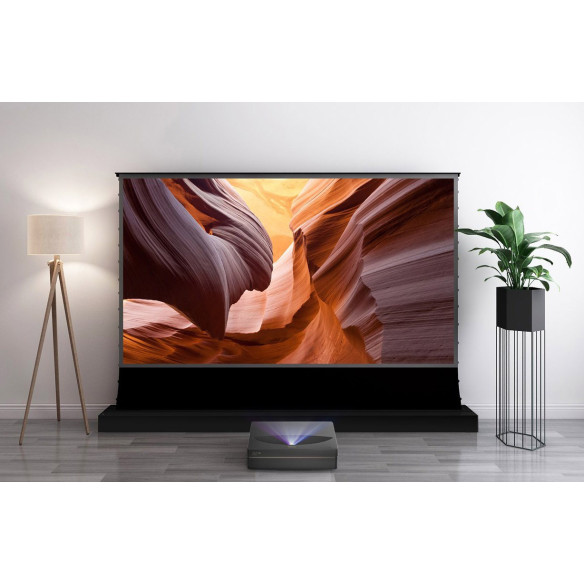 Vividstorm FLOORPRO UST ALR - Ecran de sol motorisé à toile technique pour vidéoprojecteur ultra courte focal