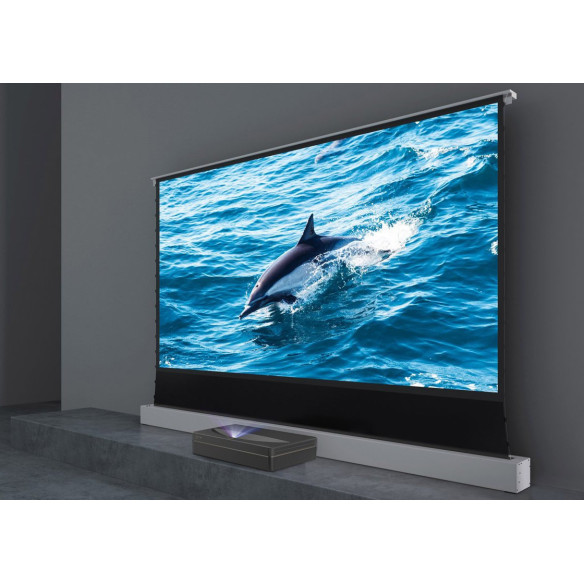 Vividstorm FLOORPRO UST ALR - Ecran de sol motorisé à toile technique pour vidéoprojecteur ultra courte focal