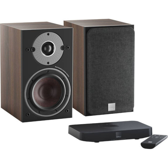 Dali Oberon 1C + Sound Hub Compact - Ensemble Stéréo Sans Fil - Noir, Blanc, Noyer ou Chêne
