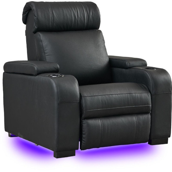 Fauteuil relax électrique Alexander en cuir - Noir 1 place Craquez