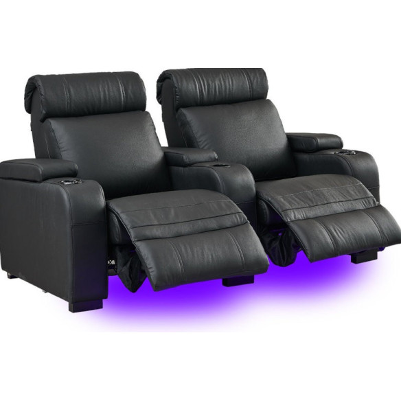 Lumene Hollywood Luxury III - Fauteuil Cinéma 2 places motorisé - Cuir Synthétique ou 100% Cuir