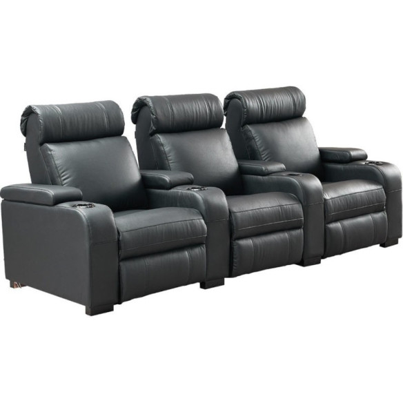 Lumene Hollywood Luxury III - Fauteuil Cinéma 3 places motorisé - Cuir Synthétique ou 100% Cuir