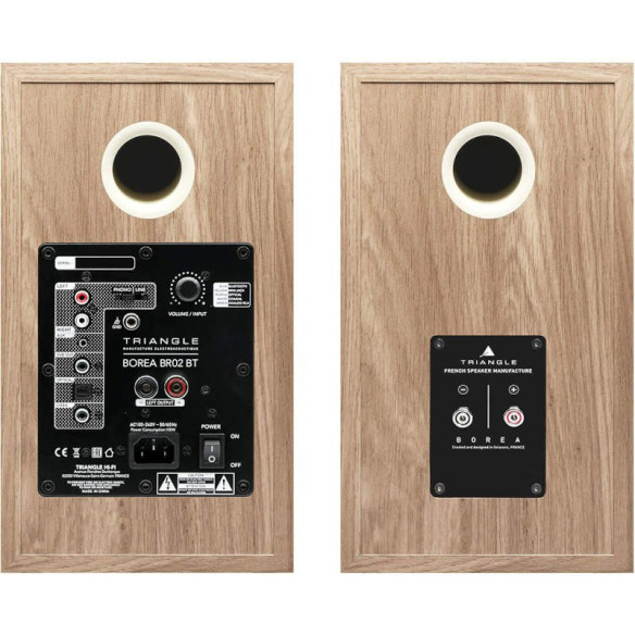 Triangle Borea BR02 BT - Enceintes Bibliothèques actives Bluetooth - Noir, Chêne Clair, Crème, Bleu ou Vert