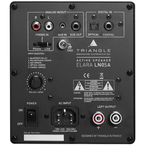 Triangle Elara LN05A - Enceintes colonnes Actives avec Bluetooth - Chataigner ou Chene clair