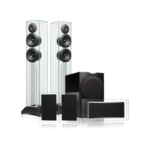Waterfall Victoria Elora Hurricane 5.1 - Pack enceintes compactes en verre - Noir ou Blanc