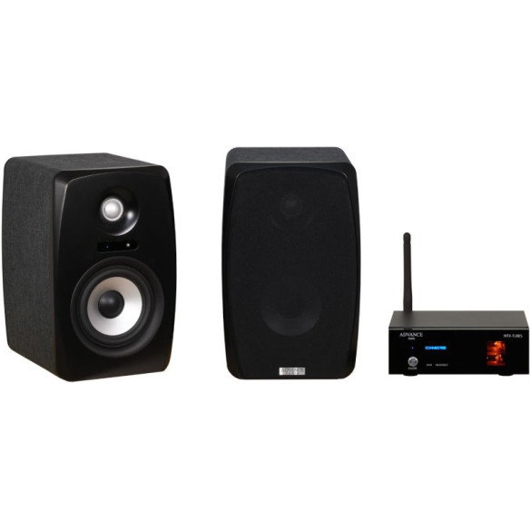 Advance Paris Zeneo ZX + WTX-Stream Tubes - Enceintes connectées avec Lecteur Réseau - Noir, Bois Clair ou Noyer
