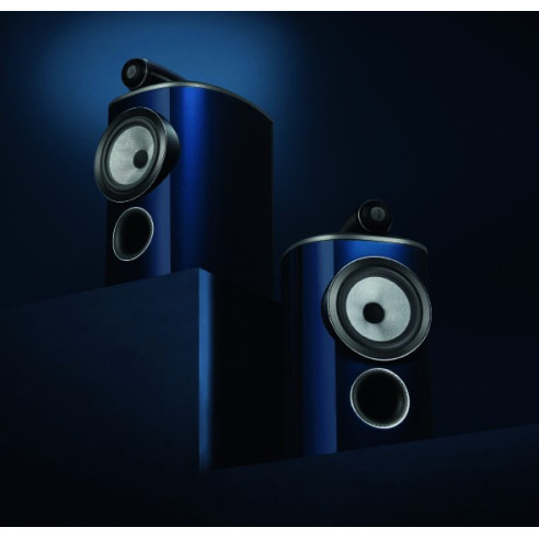 B&W 805 D4 Signature - Enceintes Bibliothèques Bowers & Wilkins - Midnight Blue Metallic ou California Burl Gloss