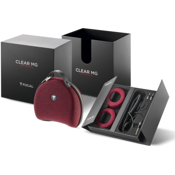 Focal Clear MG Professionnal - Casque Circum Aural Ouvert - Cuir Noir Microfibre Rouge