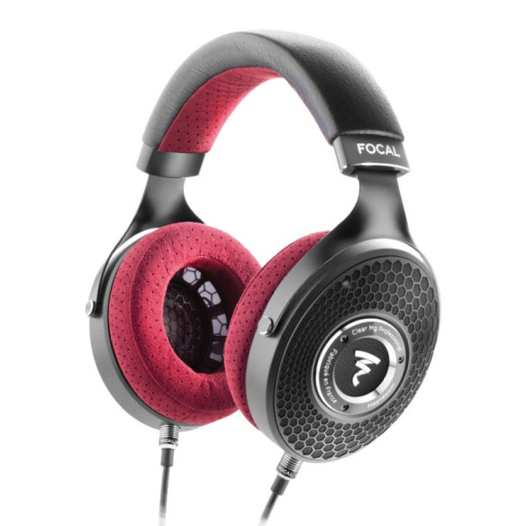 Focal Clear MG Professionnal - Casque Circum Aural Ouvert - Cuir Noir Microfibre Rouge
