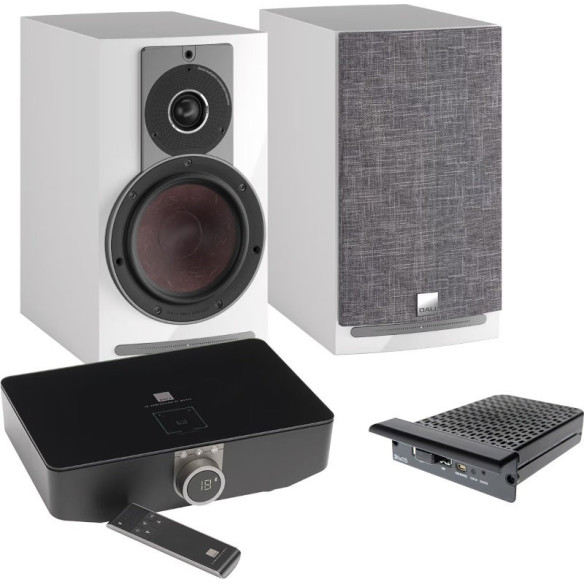 Dali Rubicon 2C + Sound Hub + NPM-2i - Système Stéréo Sans Fil connecté - Noir Laqué, Laqué Blanc ou Noyer