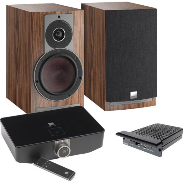 Dali Rubicon 2C + Sound Hub + NPM-2i - Système Stéréo Sans Fil connecté - Noir Laqué, Laqué Blanc ou Noyer