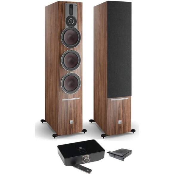 Dali Rubicon 8C + Sound Hub + NPM-2i - Ensemble Stéréo Sans Fil connecté - Noir Laqué, Laqué Blanc ou Noyer