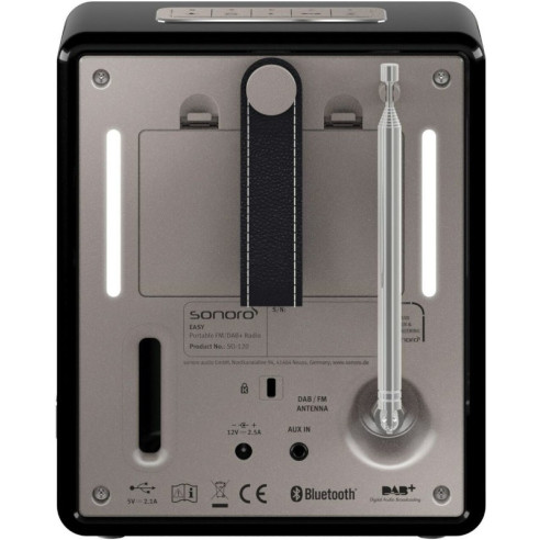 Sonoro Easy - Poste Radio FM/DAB+ avec option batterie - Laqué Noir, Blanc ou Rose
