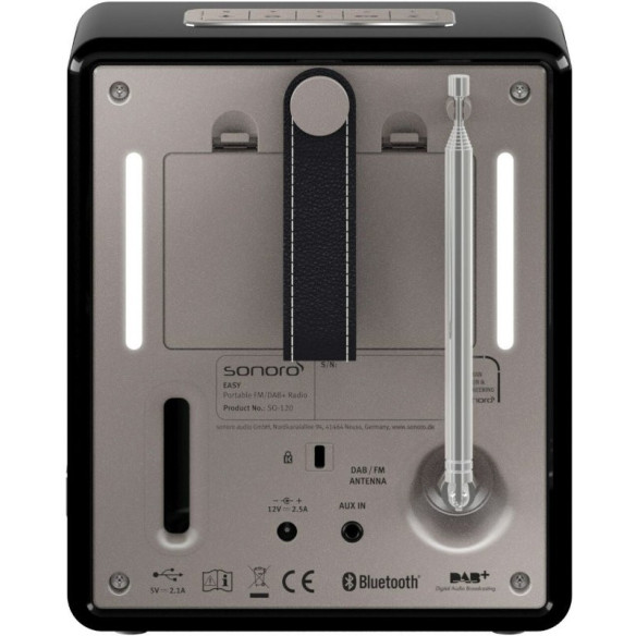 Sonoro Easy - Poste Radio FM/DAB+ avec option batterie - Laqué Noir, Blanc ou Rose
