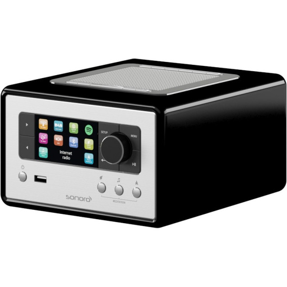 Sonoro Relax - Poste Radio connecté et FM/DAB+ - Laqué Noir, Laqué Blanc, Laqué Rouge, Argent, Noyer ou Rose