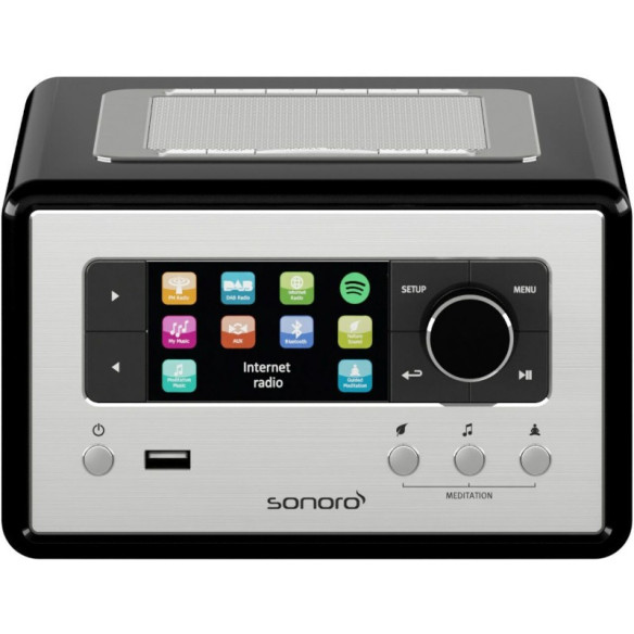 Sonoro Relax - Poste Radio connecté et FM/DAB+ - Laqué Noir, Laqué Blanc, Laqué Rouge, Argent, Noyer ou Rose