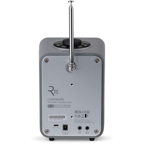 Ruark Audio R1S - Poste Radio FM/DAB+ Streaming Bluetooth, Wifi & USB - Light Grey