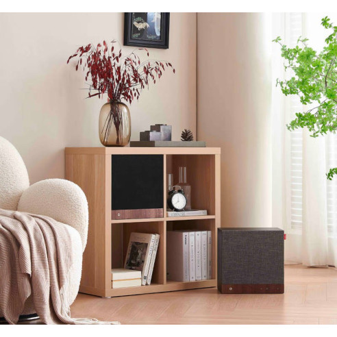Tangent Spectrum Square - Enceinte bluetooth compatible meuble Ikea Kallax et Expedite avec grilles noires et grises