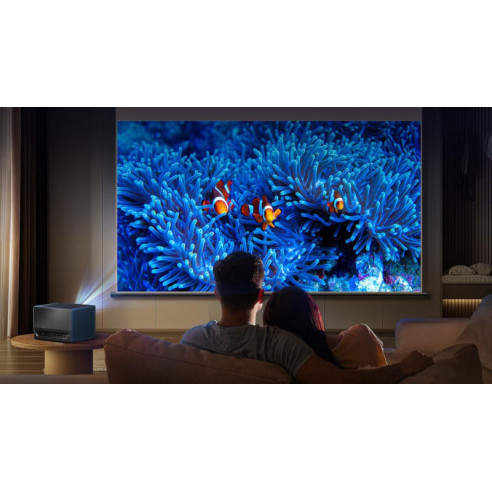 Hisense C1 - Vidéoprojecteur Compact DLP Triple Laser 4K - Métal Brossé