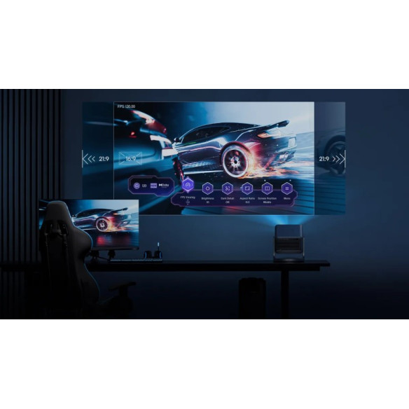 Hisense C2 Ultra - Vidéoprojecteur Compact DLP Triple Laser 4K - Métal Brossé