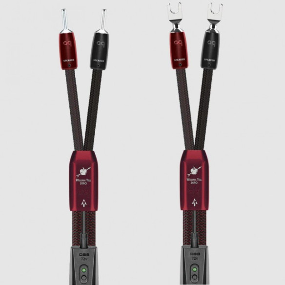 AudioQuest William Tell ZERO BiWire Combo - Câble d'Enceintes Montés - Noir / Rouge