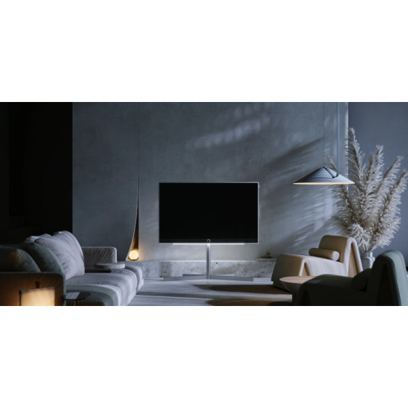 Loewe Floor Stand Stellar - Pieds de Sol / Support TV motorisé pour OLED Stellar - Aluminium Brossé