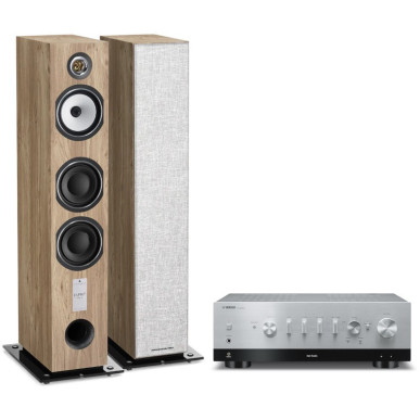 Triangle Pack Esprit Antal EZ + Yamaha R-N800A - Chaîne Hifi Connecté - Bois Noir, Light Oak ou Châtaignier