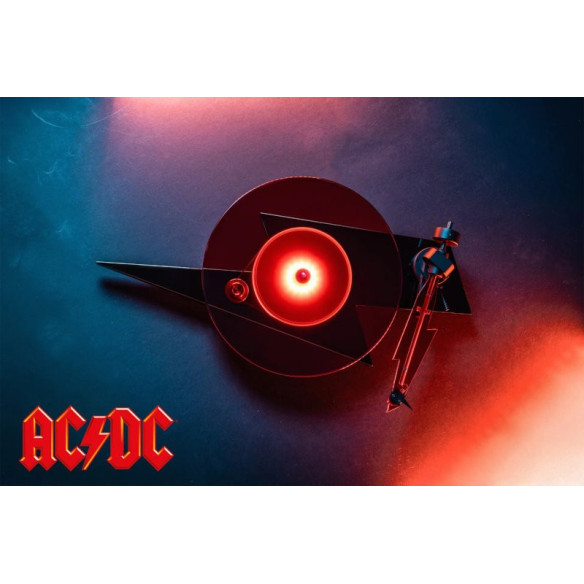 Pro-Ject AC/DC Turntable - Platine Vinyle Edition AC/DC - Noir & Acrylique Rouge