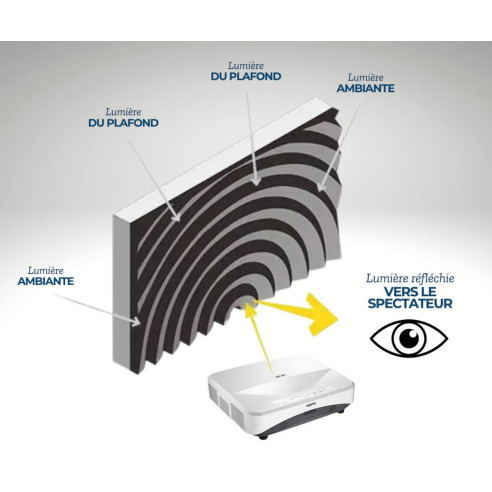 Lumene Movie Palace Fresnel Ultra Slim UST 240C - Écran de Projection Fixe ALR à bord Slim