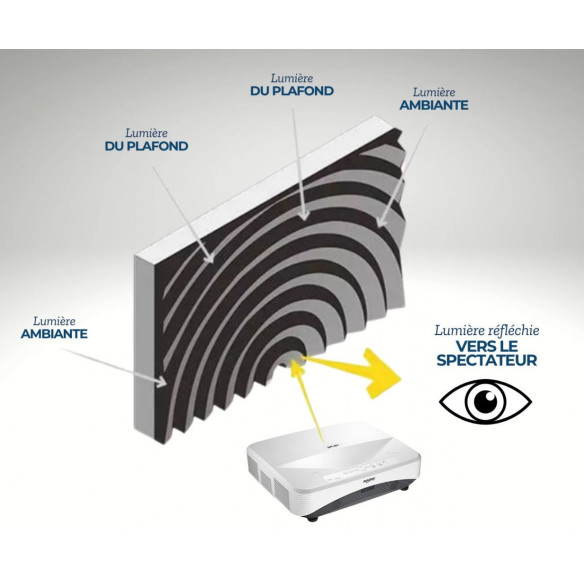 Lumene Movie Palace Fresnel Ultra Slim UST 240C - Écran de Projection Fixe ALR à bord Slim