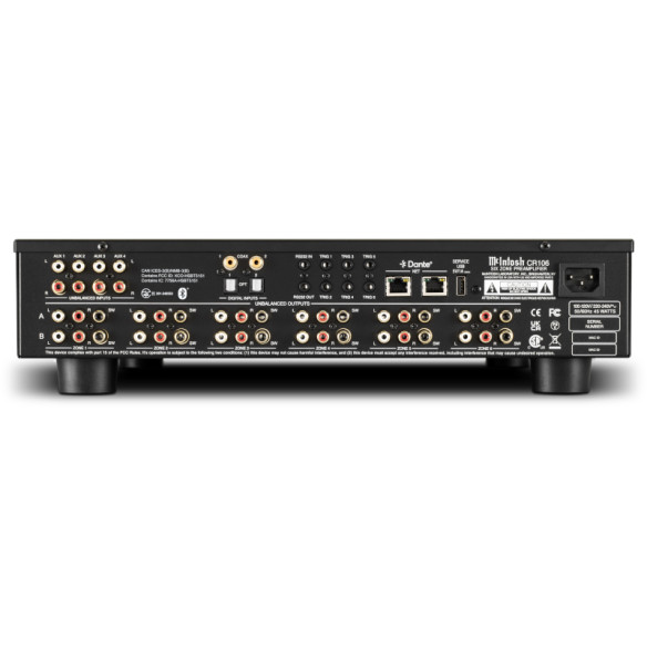 McIntosh CR106 - Préampli/Processeur Multiroom 6 Zones DANTE