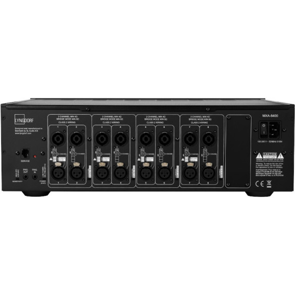 Lyngdorf MXA-8400 - Bloc de Puissance 8x 200W ou 4x 800W - Noir Mat
