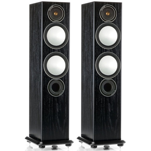 Monitor Audio Silver 6 - Enceintes Colonnes Bois Noir, Noyer, Natural, Rosenut, Blanc & Noir Laqué